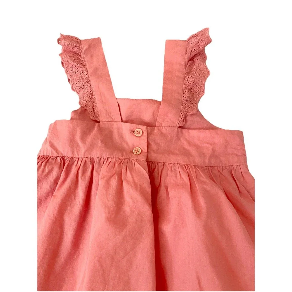 Cottagecore OshKosh B'gosh Pink Eyelet Lace Tiered Summer Sun Dress Toddler 3T